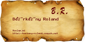 Bárkány Roland névjegykártya